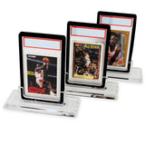 CASEMATIX Professional Graded Card Display Compatible With PSA BGS SGC CGC Graded Cards, Three Pack of Premium Graded Card Holder Stands With Base