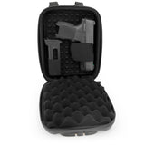 CASEMATIX Concealed Carry Locking Pistol Case Fits 9mm Pistols and Extra Mag - Portable EVA Handgun Case Water Resistant Gun Bag and Shoulder Strap