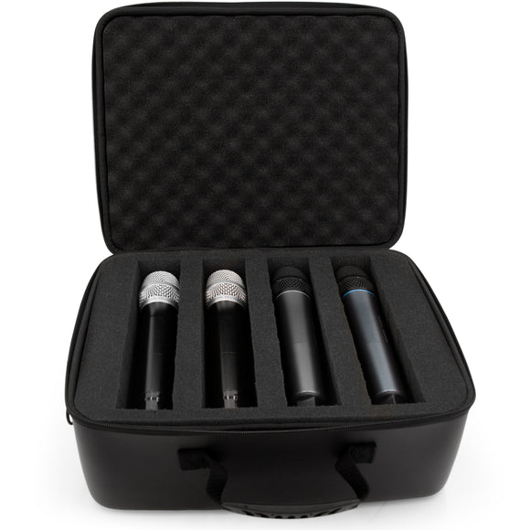 CASEMATIX Wireless Microphone Case With Foam Compatible With 8 Sennheiser, Shure Wireless Mic System Microphones, Receivers and More