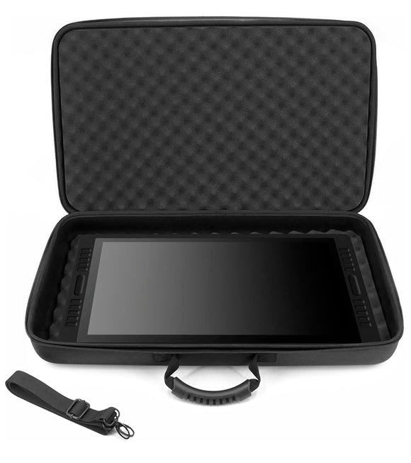 CASEMATIX Graphics Tablets Case Compatible with Wacom Cintiq Pro 22, Huion Kamvas 20 Drawing Pen Display and More up to 22 Inches with Strap (Black)