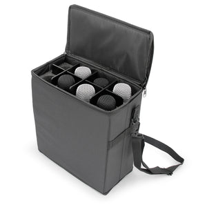 CASEMATIX Wireless Microphone Case Compatible with Eight Wireless Mic System Microphones Up To 11" by Sennheiser, Shure and More - Lightweight Mic Bag