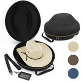 CASEMATIX Cowboy Hat Box Cowboy Hat Storage for Brims Up To 4.75" - Hard Shell Hat Case with Adjustable Carry Strap and ID Slot - 4 Color Options