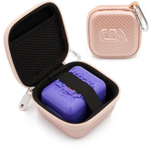 CASEMATIX Hard Shell Travel Case Compatible with Bitzee Interactive Digital Pet -Carry Case Only with Carabiner - Rose Gold