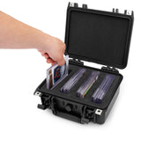 CASEMATIX Graded Card Storage Box Compatible with 22 BGS 35 FGS 29 PSA Graded Sports Cards or 100+ Sleeve Top Loaders, Waterproof Graded Card Case