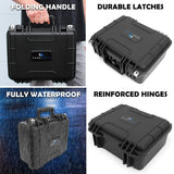 CASEMATIX Large Harmonica Case for Multiple Harmonicas Compatible with Up to 40 Hohner, Fender and Other Harmonicas up to 5 inches - Hard Case Only