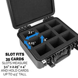 CASEMATIX One Touch Card Holder Case and Toploader Trading Card Storage with Custom Foam Fits 315 Top Loaders For Sports Cards or 65 Magnetic Holders