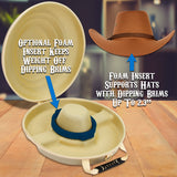 CASEMATIX Cowboy Hat Box Cowboy Hat Storage for Brims Up To 4.75" - Hard Shell Hat Case with Adjustable Carry Strap and ID Slot - 4 Color Options