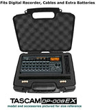 CASEMATIX Recorder Hard Case Compatible with Tascam DP-008EX, DP-006 Digital Pocket Studio Multi Track Recorders, Adapter, Cables & Charger