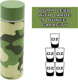 CASEMATIX Stainless Steel Pocket Spittoon 5-Ounce Travel Spit Cup with Cleaning Brush Included - Portable Dip Spit Bottle with Camo Design, Spitoon for Car Wide Mouth Reusable Spit Cups for Chew