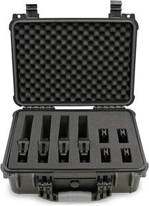 CASEMATIX 16" Customizable 4 Pistol Multiple Pistol Case - Waterproof & Shockproof Hard Gun Cases for Pistols and Magazines with Two Layers of 2" Foam