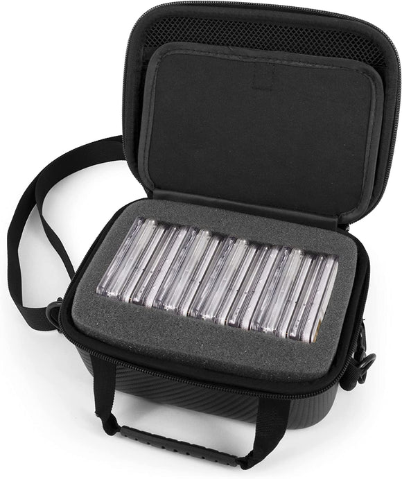 CASEMATIX Graded Coin Case Compatible with 15+ PCGS or NGC Coin Slabs, Coin Storage Box with Custom Foam Will Fit Most Coin Holders for Collectors