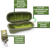 Casematix Forest Green Travel Case Fits Asthma Inhaler, Includes Case Only