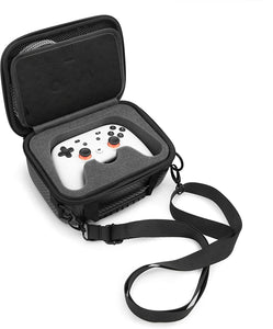 CASEMATIX Hard Shell Travel Case for Google Stadia Controller and Accessories, Includes Custom Impact Absorbing Foam and Shoulder Strap