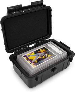 CASEMATIX Graded Card Case Compatible with 6+ BGS 8+ PSA FGS Graded Sports Trading Cards, Waterproof Graded Slab Card Storage Box