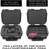 CASEMATIX 14" Two Gun Hard Case for 2 Handguns - Waterproof & Shockproof 2 Pistol Hard Case, Double Handgun Case with Accessory Storage