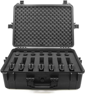 CASEMATIX 23" Customizable 7 Pistol Multiple Pistol Case - Waterproof & Shockproof Hard Gun Cases for Pistols, Magazines with Two Layers of 2" Foam