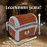 CASEMATIX Mimic Dice Chest and Dice Jail with 7 Included RPG Dice - 6.5" Plush Mimic Chest Dice Bag with Zipper Closure and Carabiner for 150 Dice