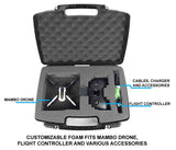 CASEMATIX Customizable Minidrone Case Compatible with Parrot Mambo Drone, Parrot Flypad Minidrone Controller, Cannon, Blades and More