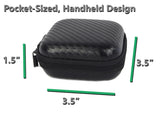 CASEMATIX 3.5" Hard Shell EVA Travel Case with Wrist Strap - Fits Accessories up to 3" x 3" x 1.2"