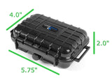 CASEMATIX 5.75" Waterproof Hard Travel Case with Rubber and Foam Interior - Fits Accessories up to 3.5" x 1.87" x 1.25"