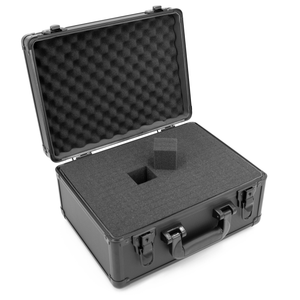 CASEMATIX 14" Locking Storage Box with Customizable Foam - Aluminum Frame Lock Boxes for Personal Items with Two Keys for Tools, Electronics and More