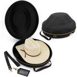 CASEMATIX Cowboy Hat Box Cowboy Hat Storage for Brims Up To 4.75" - Hard Shell Hat Case with Adjustable Carry Strap and ID Slot - 4 Color Options