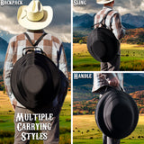 CASEMATIX Cowboy Hat Box Cowboy Hat Storage for Brims Up To 4.75" - Hard Shell Hat Case with Adjustable Carry Strap and ID Slot - 4 Color Options