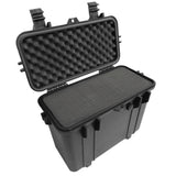 CASEMATIX 15" Waterproof Hard Travel Case with Padlock Rings and Customizable Foam - Fits Accessories up to 14” x 6” x 11.25”