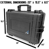 CASEMATIX 23" Waterproof Hard Travel Case with Padlock Rings and Customizable Foam - Fits Accessories up to 18" x 11" x 6"