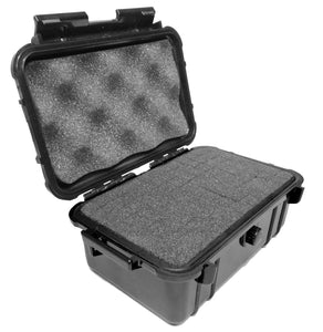 CASEMATIX 8" Waterproof Hard Travel Case with Rubber and Customizable Foam Interior - Fits Accessories up to 6.25" x 3.37" x 2.25"