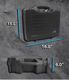 CASEMATIX 16" Hard Travel Case with Padlock Rings and Customizable Foam - Fits Accessories up to 14" x 9" x 4"