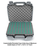 CASEMATIX 16" Hard Travel Case with Padlock Rings and Customizable Foam - Fits Accessories up to 14" x 10.75" x 4"